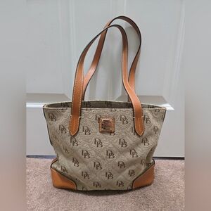 Dooney & Bourke Beige and Brown Logo Tote